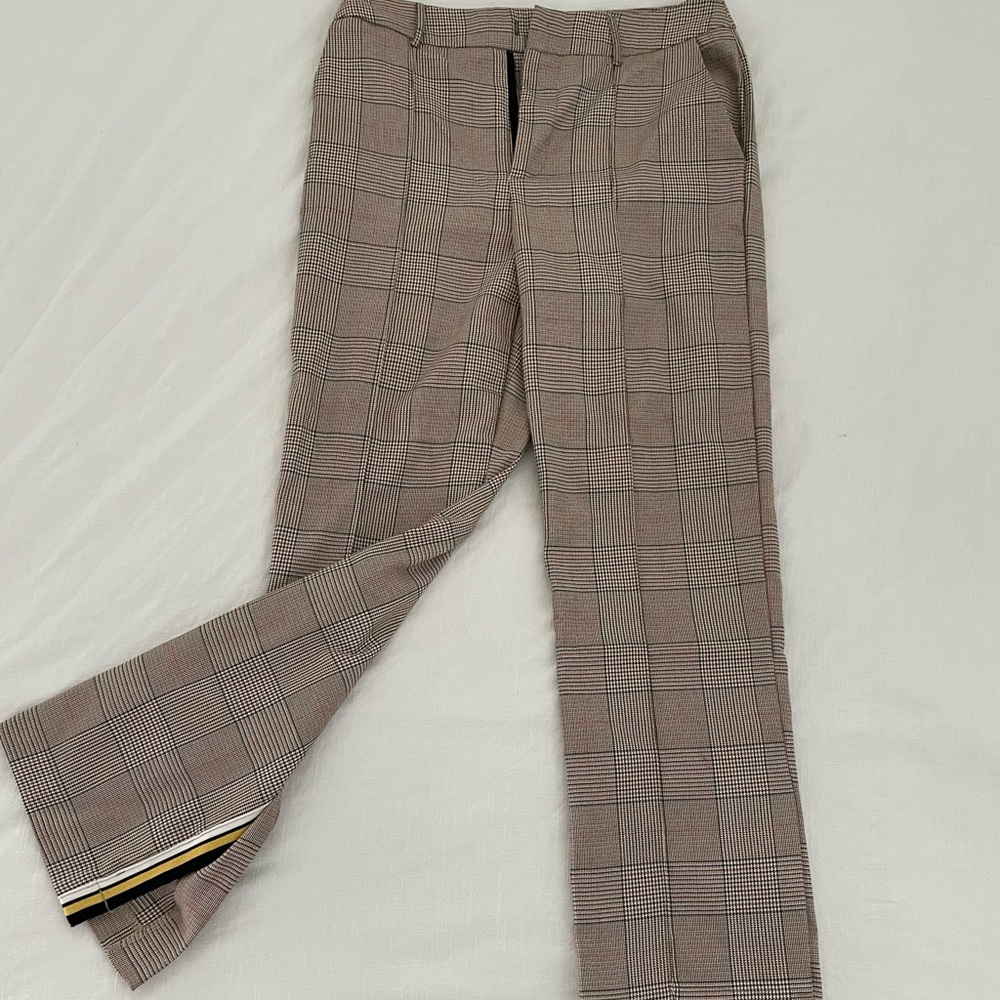 Plaid print trousers